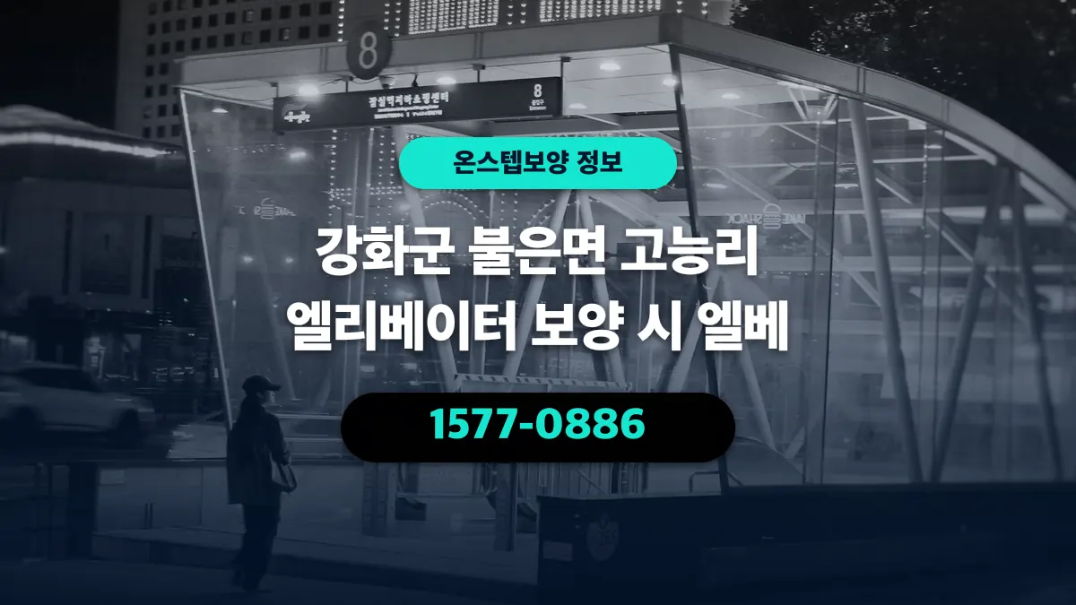 강화군 불은면 고능리 엘리베이터 보양 시 엘베 - 온스텝보양