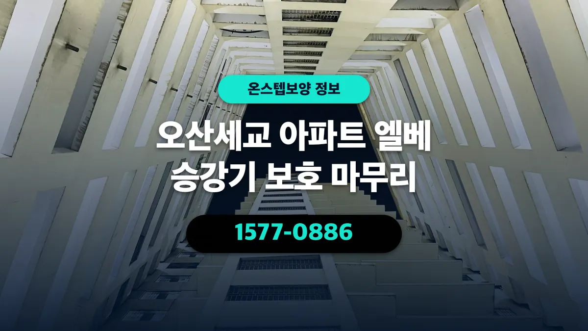 오산세교 아파트 엘베 승강기 보호 마무리 - 온스텝보양