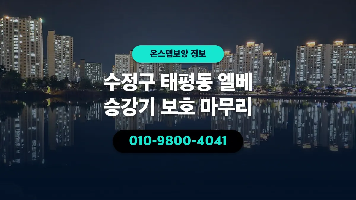수정구 태평동 엘베 승강기 보호 마무리 - 온스텝보양