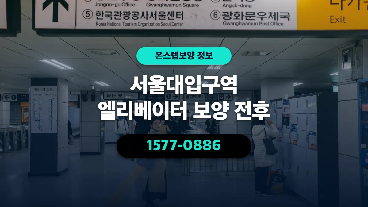 서울대입구역 엘리베이터 보양 전후 - 온스텝보양