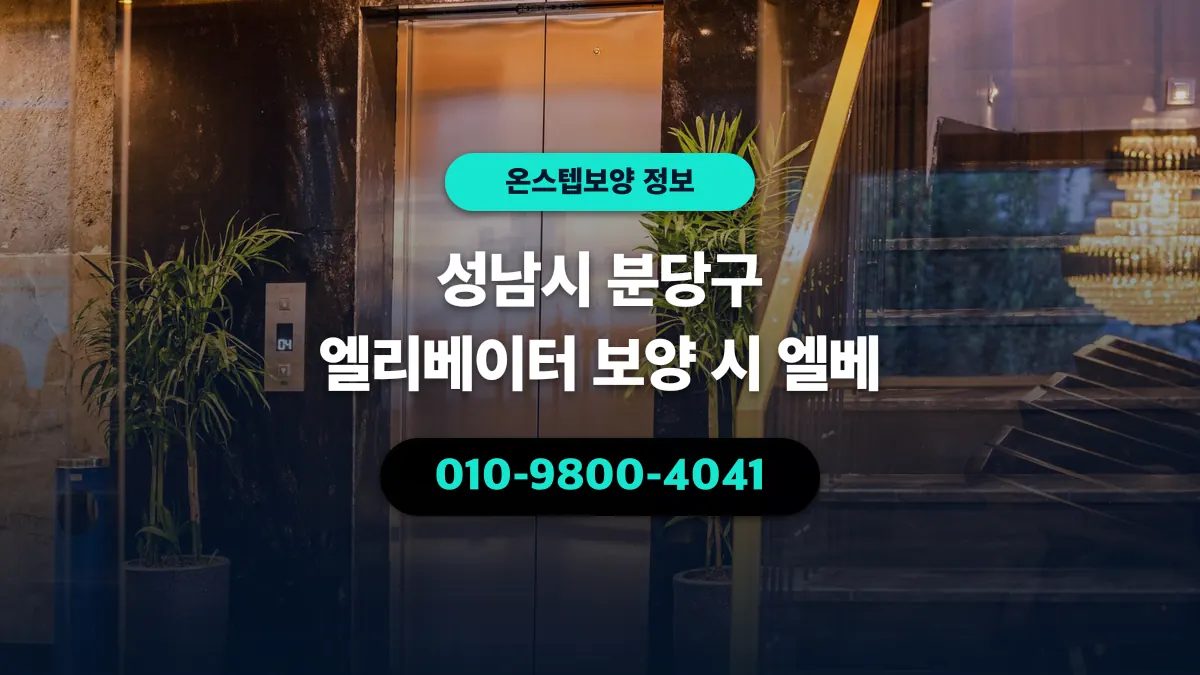 성남시 분당구 엘리베이터 보양 시 엘베 - 온스텝보양