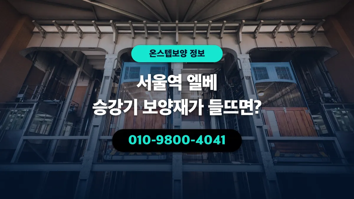 서울역 엘베 승강기 보양재가 들뜨면? - 온스텝보양