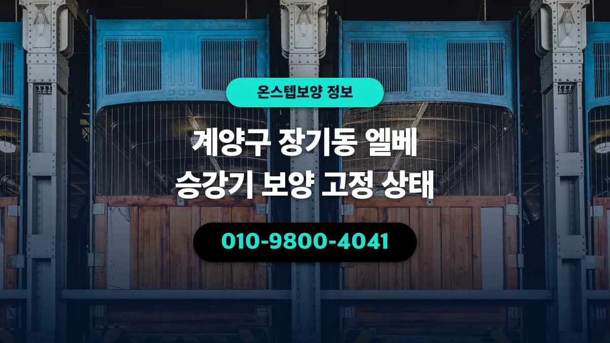 계양구 장기동 엘베 승강기 보양 고정 상태 - 온스텝보양