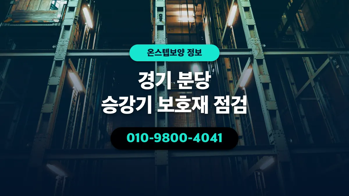 경기 분당 승강기 보호재 점검 - 온스텝보양