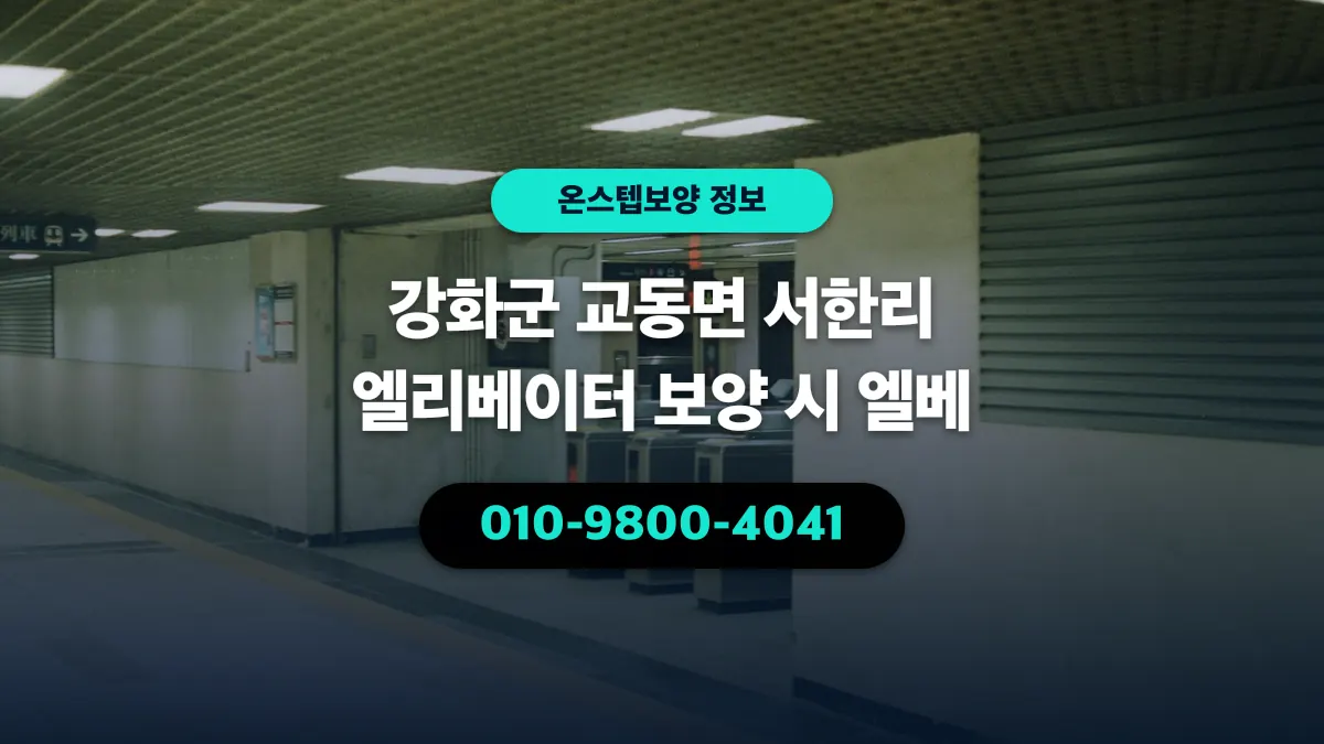강화군 교동면 서한리 엘리베이터 보양 시 엘베 - 온스텝보양
