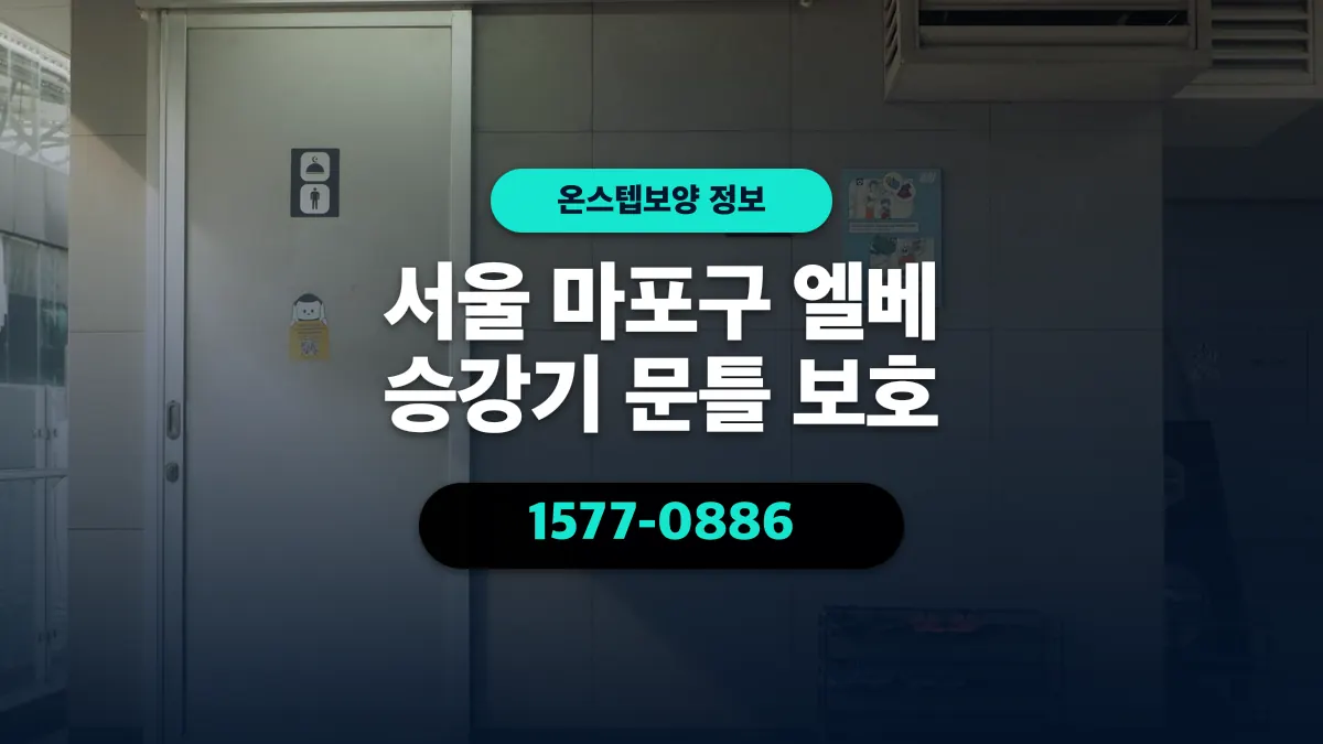 서울 마포구 엘베 승강기 문틀 보호 - 온스텝보양