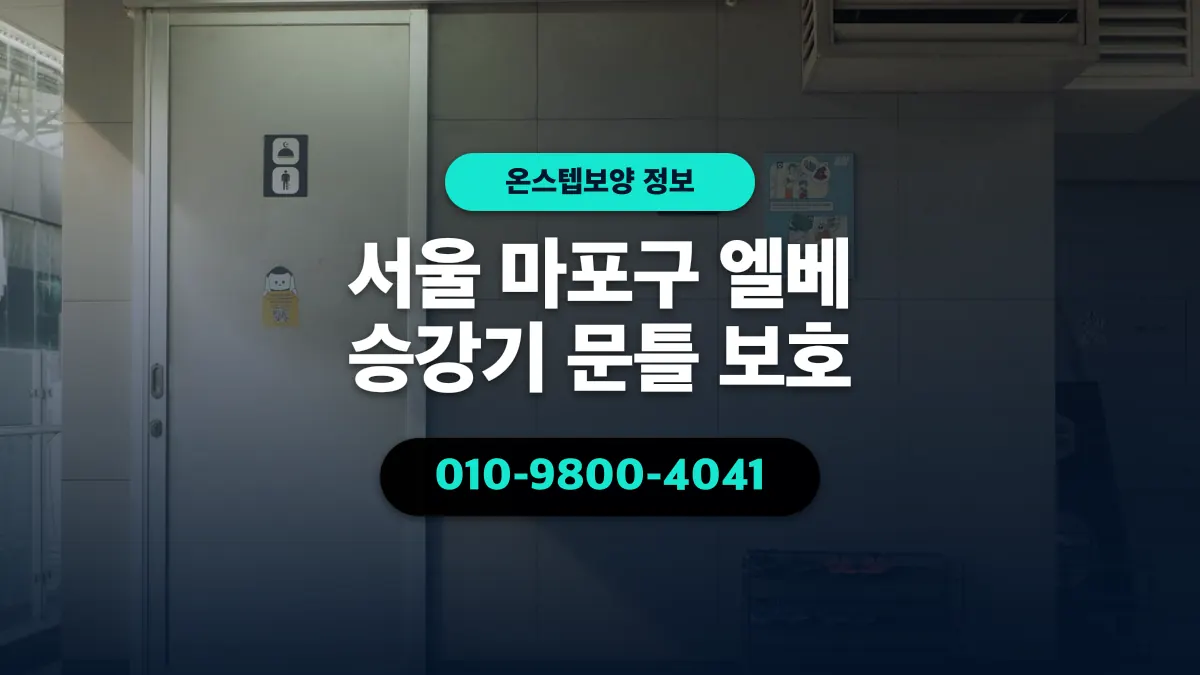서울 마포구 엘베 승강기 문틀 보호 - 온스텝보양