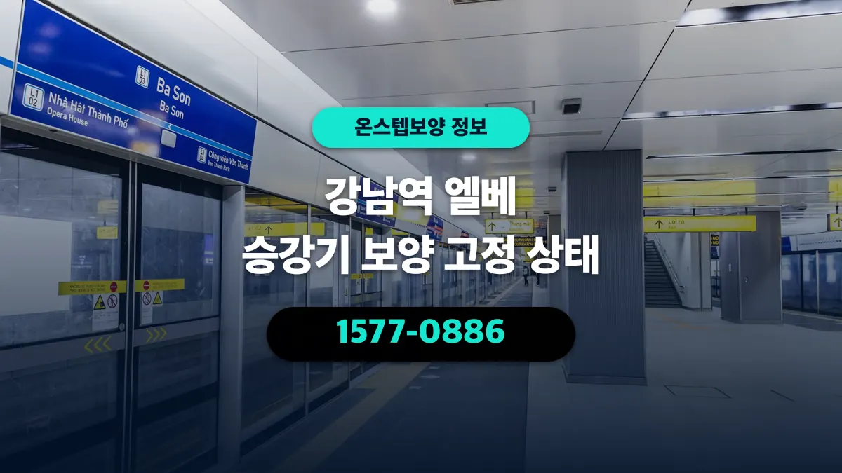 강남역 엘베 승강기 보양 고정 상태 - 온스텝보양
