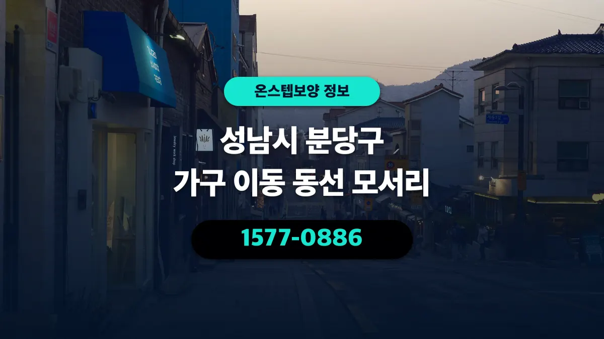 성남시 분당구 가구 이동 동선 모서리 - 온스텝보양