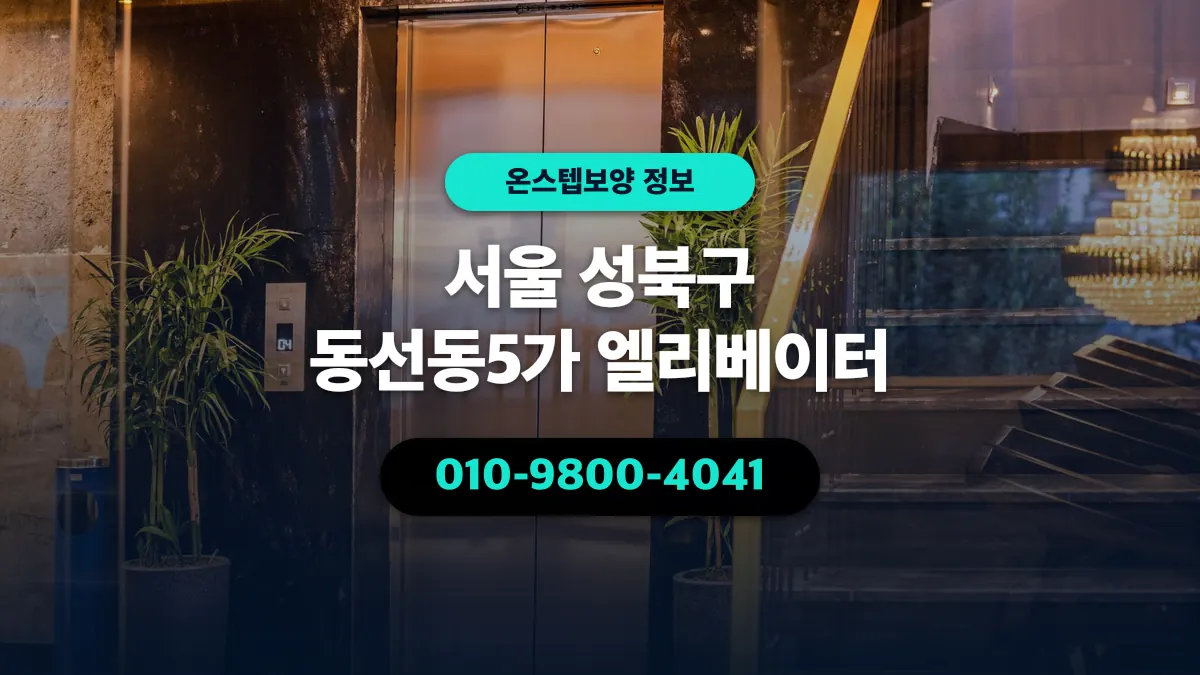 서울 성북구 동선동5가 엘리베이터 - 온스텝보양
