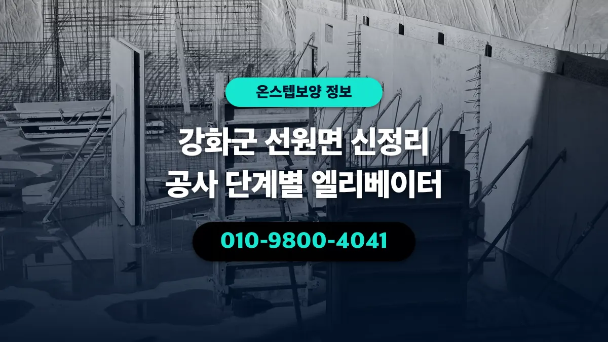 강화군 선원면 신정리 공사 단계별 엘리베이터 - 온스텝보양