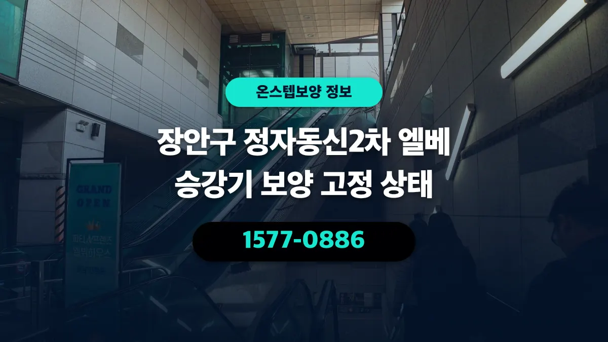 장안구 정자동신2차 엘베 승강기 보양 고정 상태 - 온스텝보양