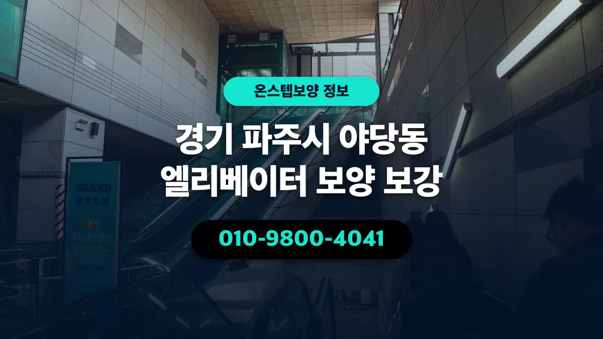 경기 파주시 야당동 엘리베이터 보양 보강 - 온스텝보양