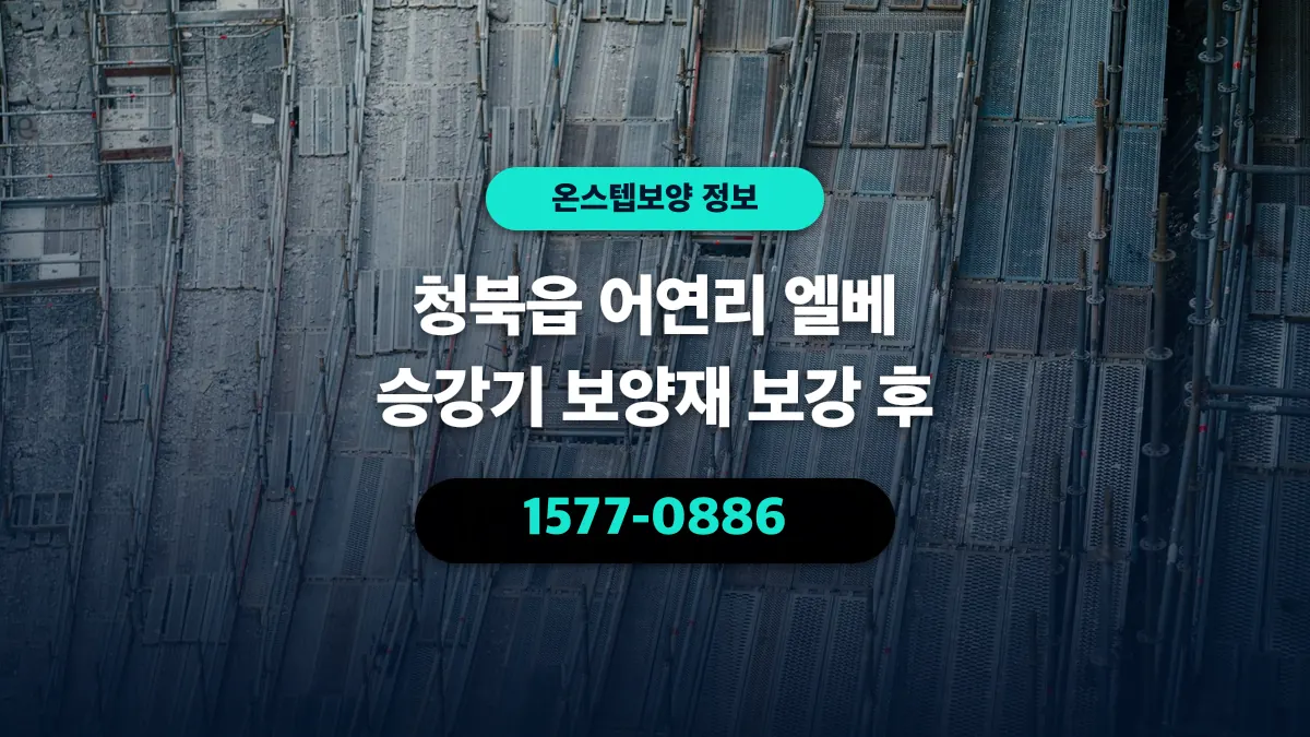 청북읍 어연리 엘베 승강기 보양재 보강 후 - 온스텝보양