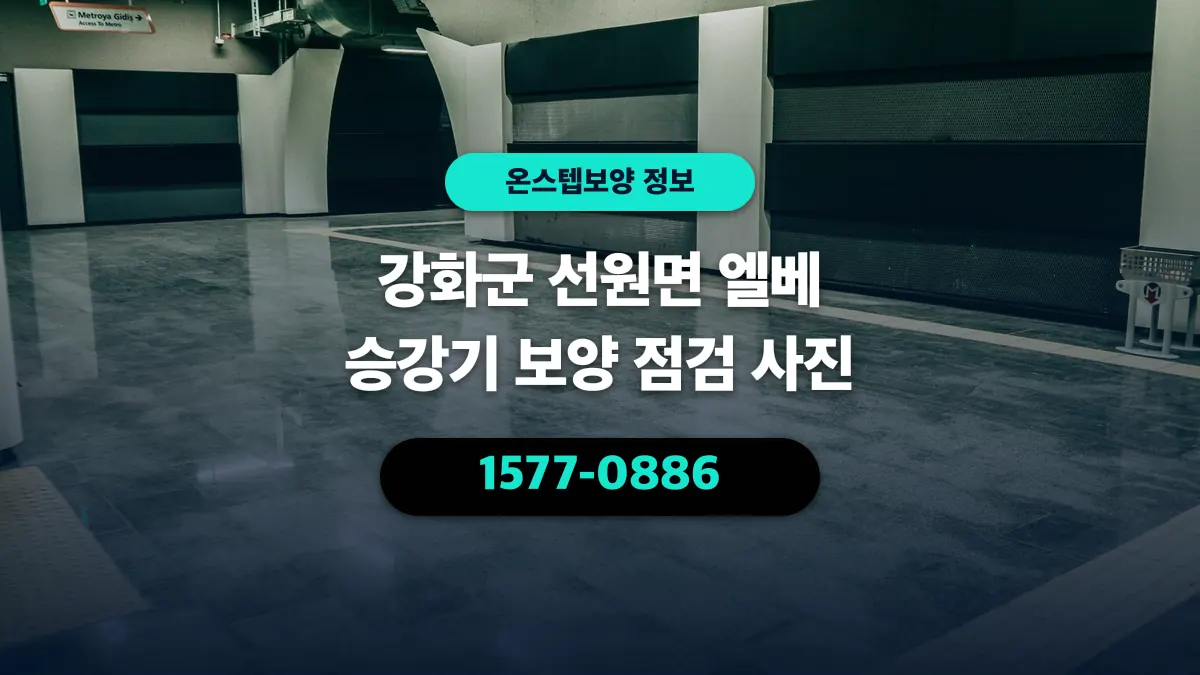 강화군 선원면 엘베 승강기 보양 점검 사진 - 온스텝보양