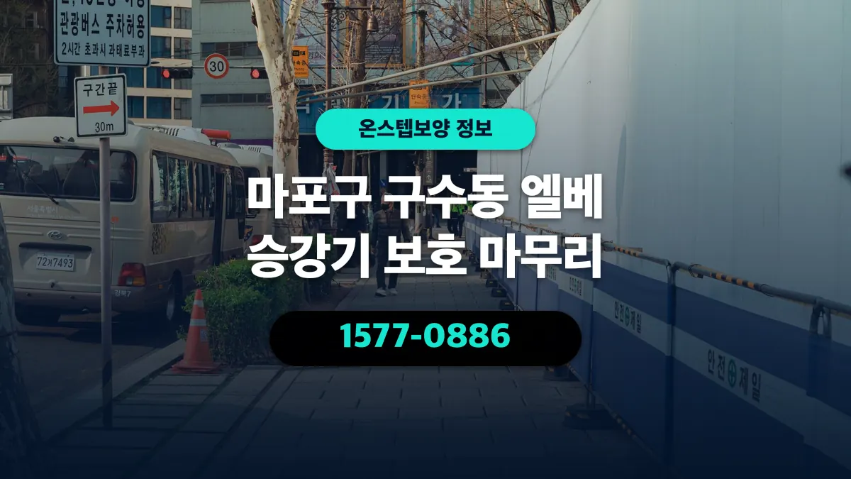 마포구 구수동 엘베 승강기 보호 마무리 - 온스텝보양