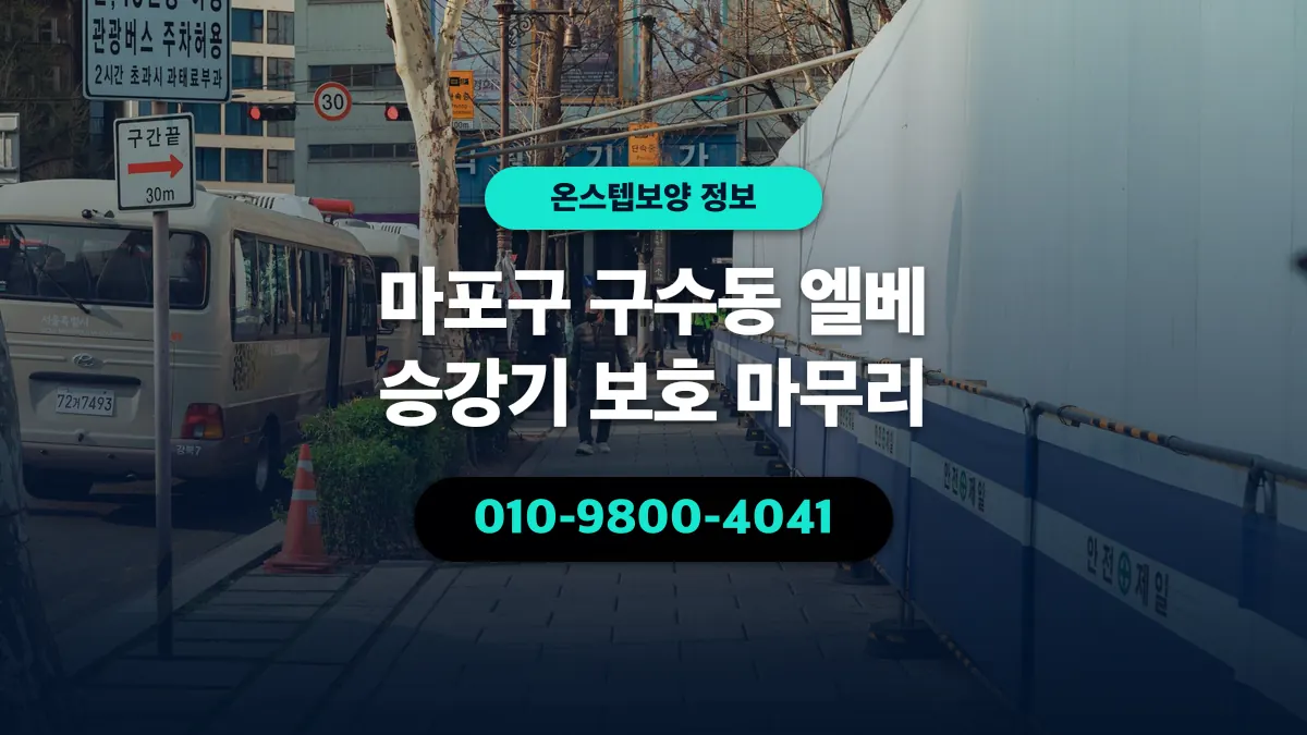 마포구 구수동 엘베 승강기 보호 마무리 - 온스텝보양