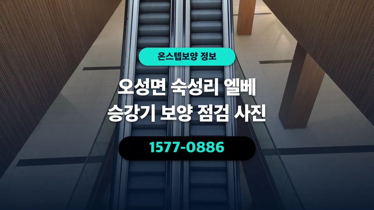 오성면 숙성리 엘베 승강기 보양 점검 사진 - 온스텝보양
