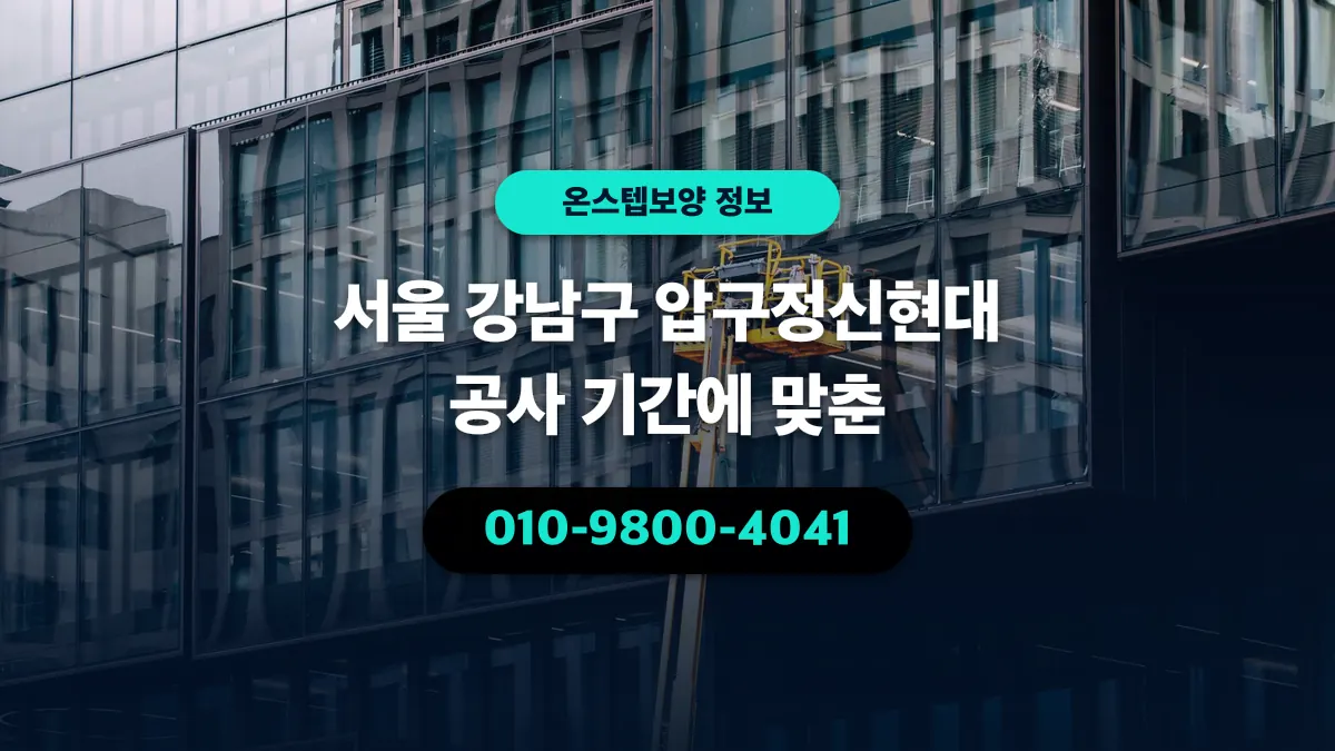 서울 강남구 압구정신현대 공사 기간에 맞춘 - 온스텝보양