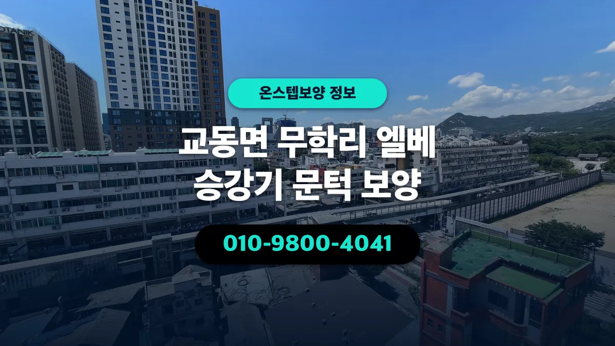 교동면 무학리 엘베 승강기 문턱 보양 - 온스텝보양