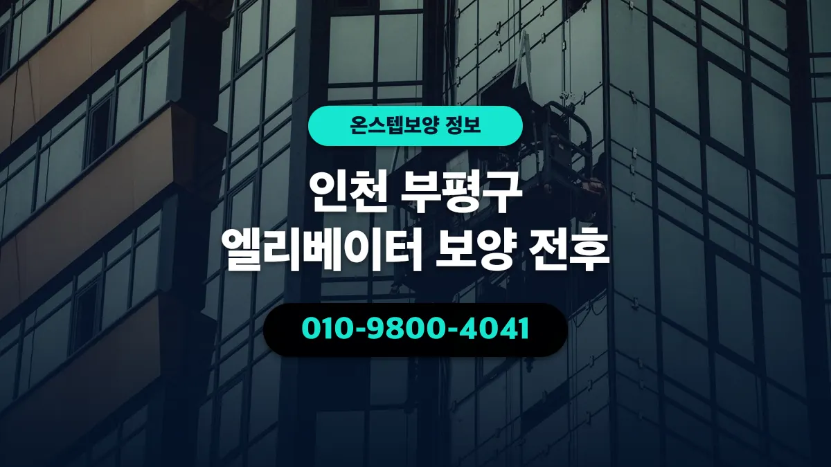 인천 부평구 엘리베이터 보양 전후 - 온스텝보양