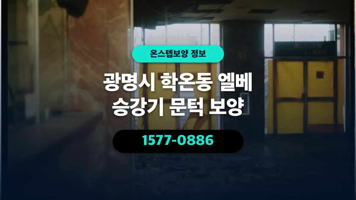 광명시 학온동 엘베 승강기 문턱 보양 - 온스텝보양