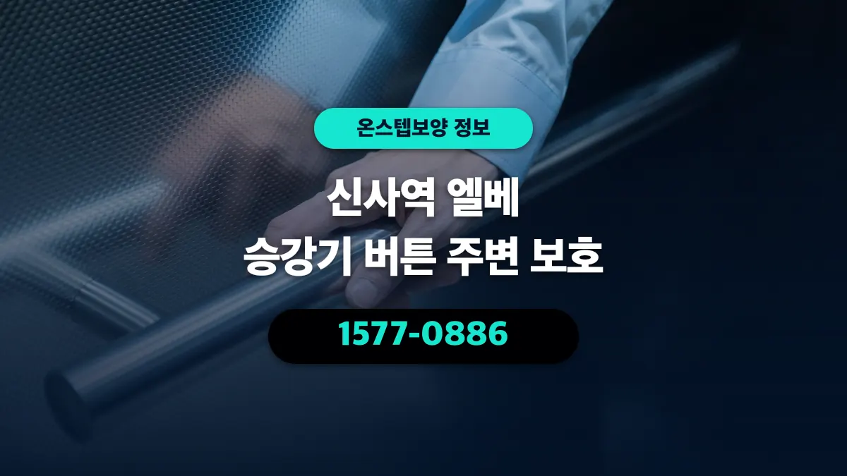 신사역 엘베 승강기 버튼 주변 보호 - 온스텝보양
