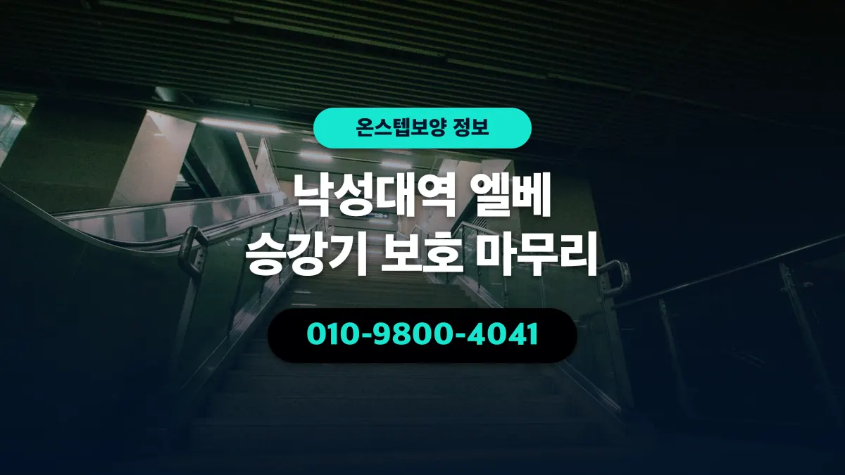 낙성대역 엘베 승강기 보호 마무리 - 온스텝보양