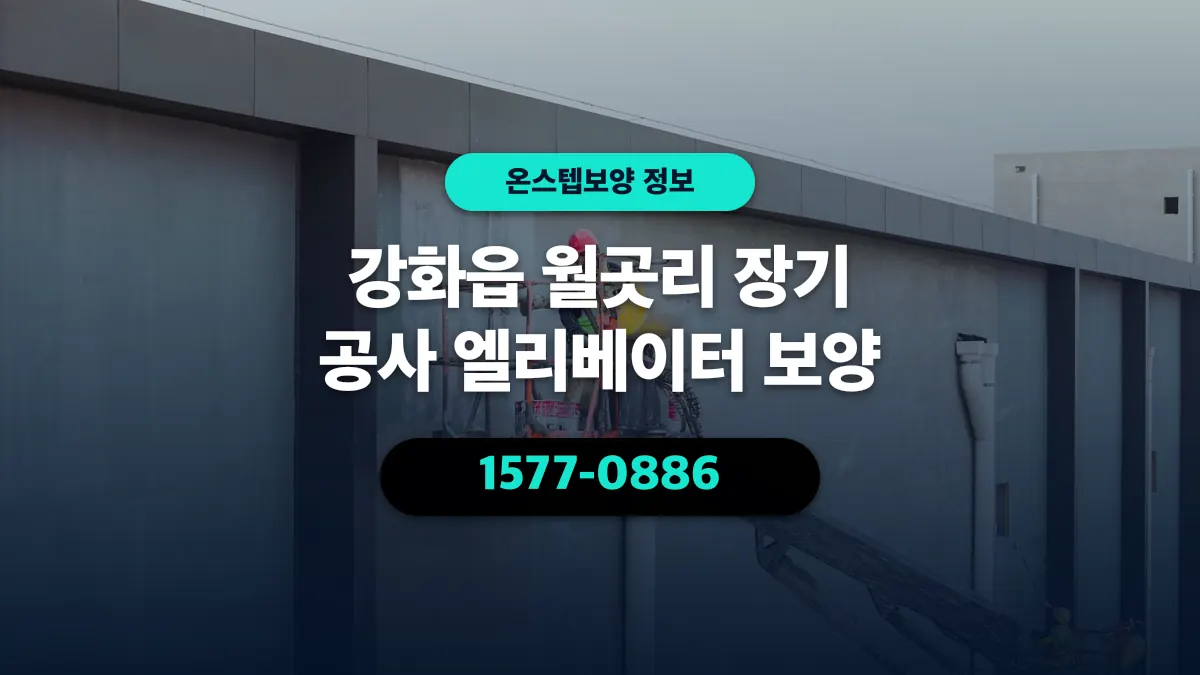 강화읍 월곳리 장기 공사 엘리베이터 보양 - 온스텝보양