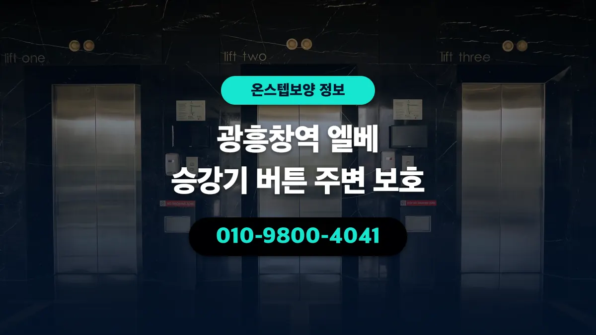 광흥창역 엘베 승강기 버튼 주변 보호 - 온스텝보양
