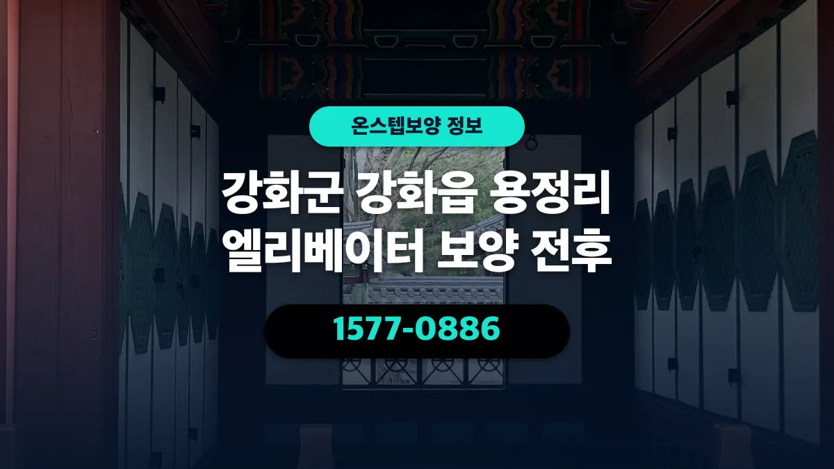 강화군 강화읍 용정리 엘리베이터 보양 전후 - 온스텝보양