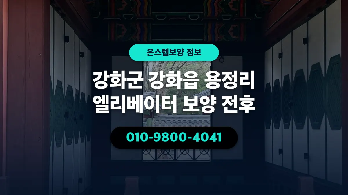 강화군 강화읍 용정리 엘리베이터 보양 전후 - 온스텝보양