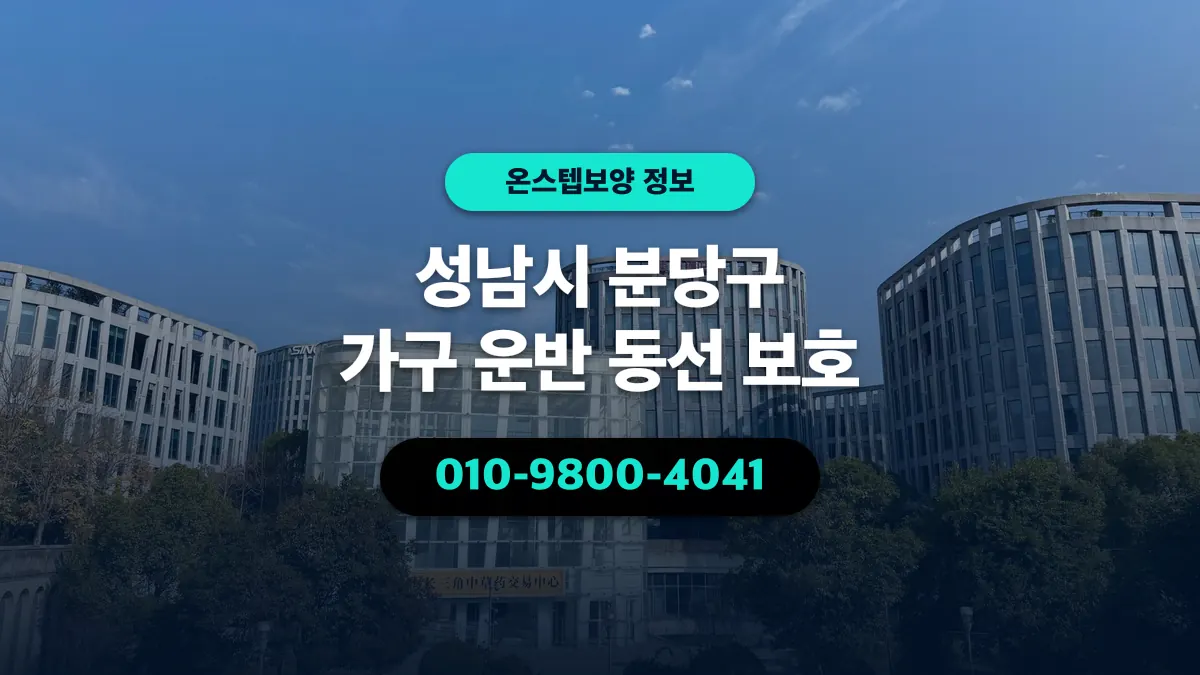성남시 분당구 가구 운반 동선 보호 - 온스텝보양