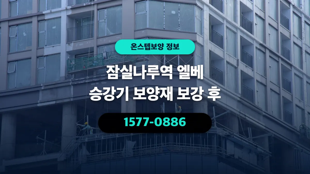 잠실나루역 엘베 승강기 보양재 보강 후 - 온스텝보양