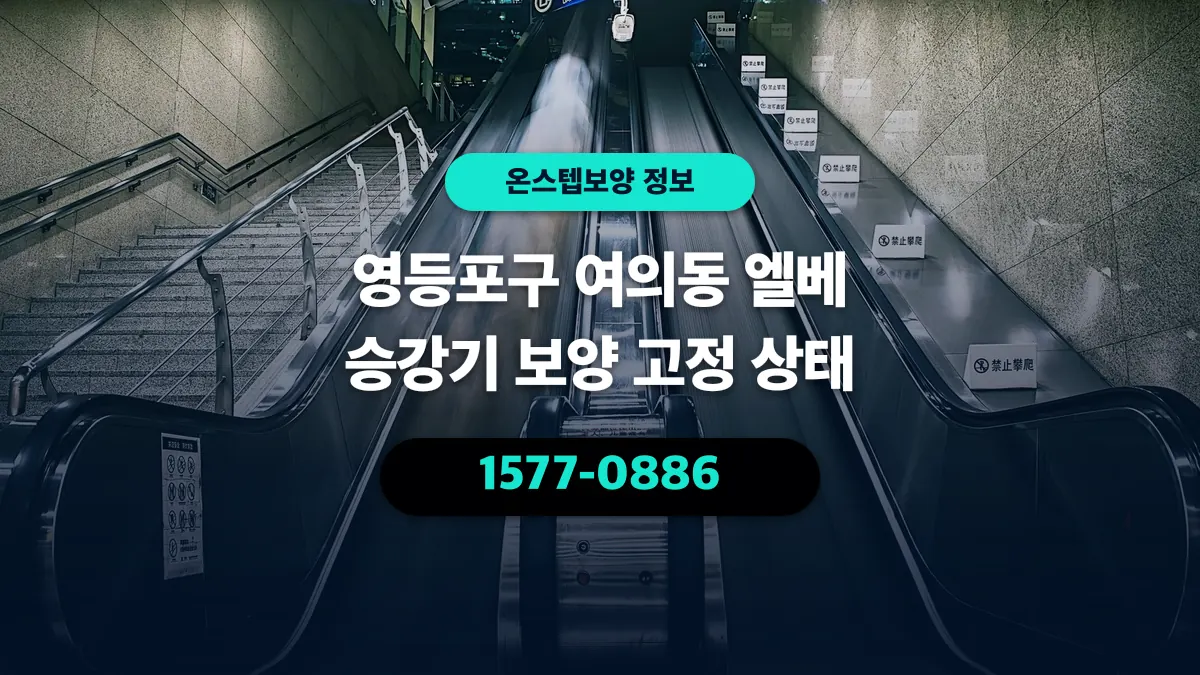 영등포구 여의동 엘베 승강기 보양 고정 상태 - 온스텝보양