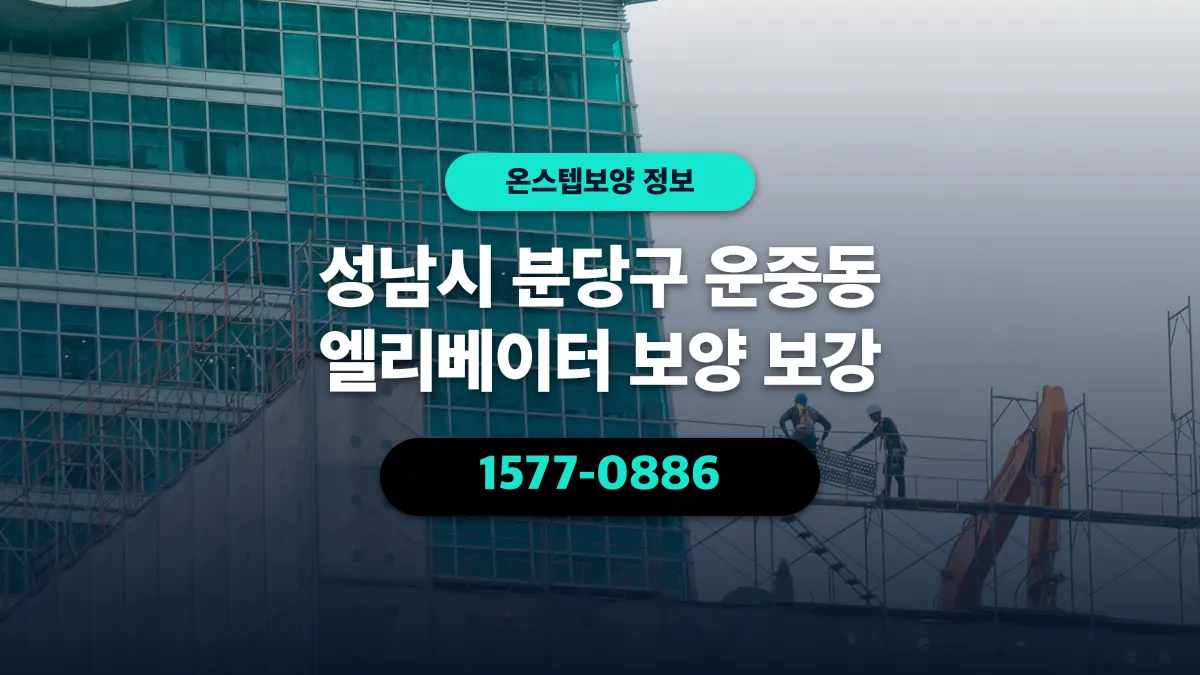 성남시 분당구 운중동 엘리베이터 보양 보강 - 온스텝보양