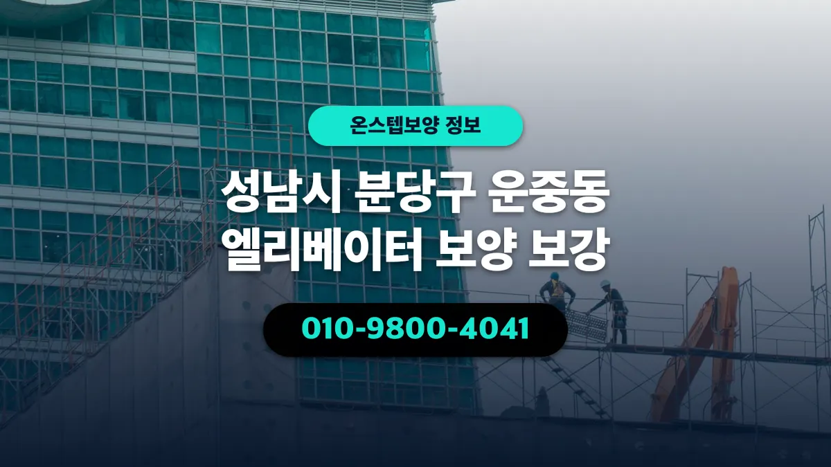 성남시 분당구 운중동 엘리베이터 보양 보강 - 온스텝보양