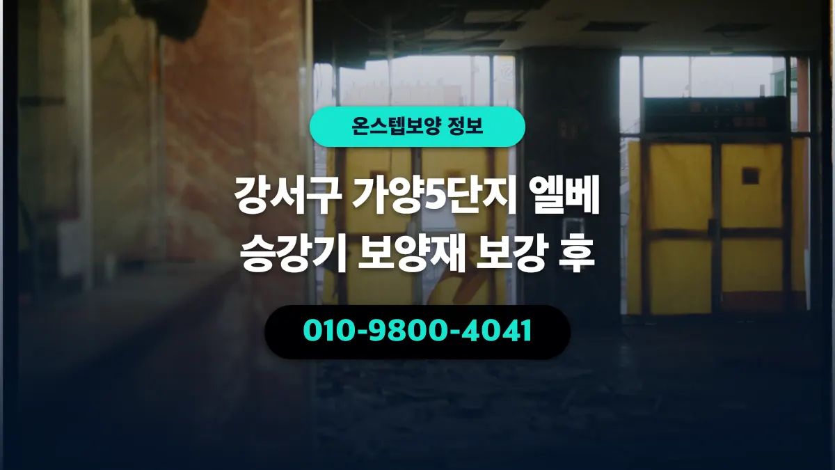 강서구 가양5단지 엘베 승강기 보양재 보강 후 - 온스텝보양
