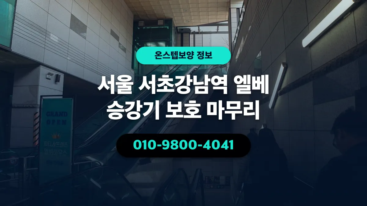 서울 서초강남역 엘베 승강기 보호 마무리 - 온스텝보양