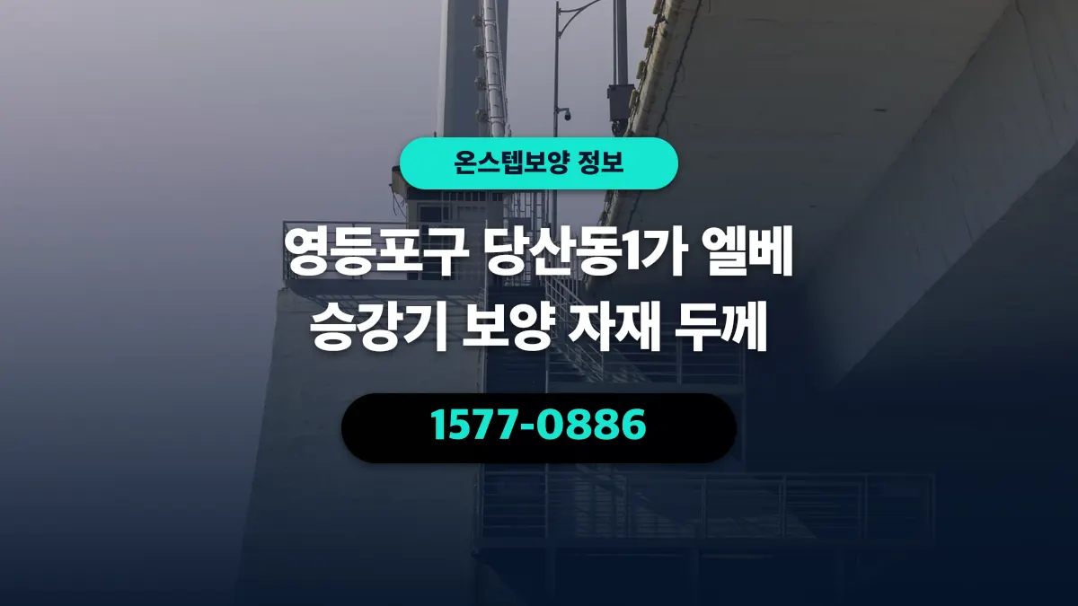 영등포구 당산동1가 엘베 승강기 보양 자재 두께 - 온스텝보양