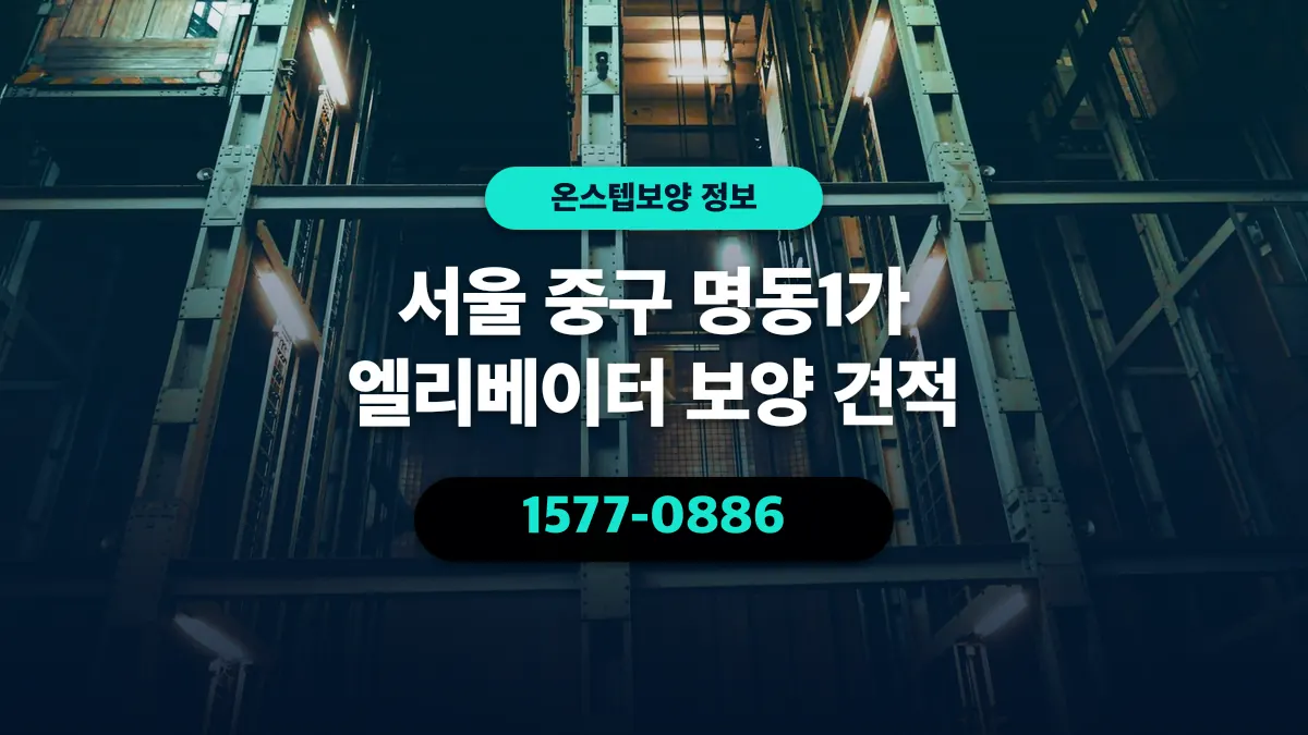 서울 중구 명동1가 엘리베이터 보양 견적 - 온스텝보양