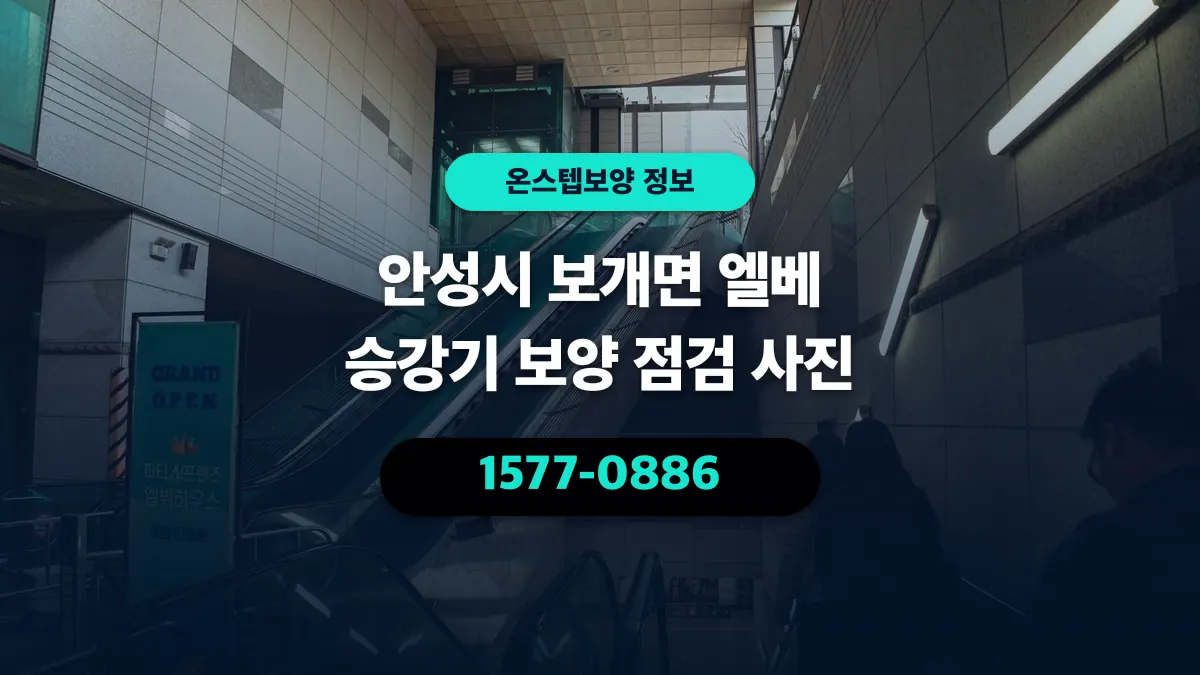 안성시 보개면 엘베 승강기 보양 점검 사진 - 온스텝보양