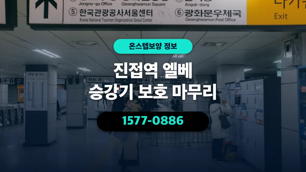 진접역 엘베 승강기 보호 마무리 - 온스텝보양