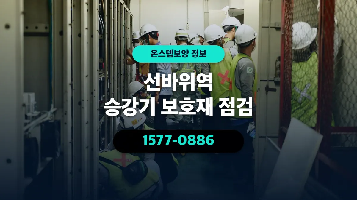 선바위역 승강기 보호재 점검 - 온스텝보양