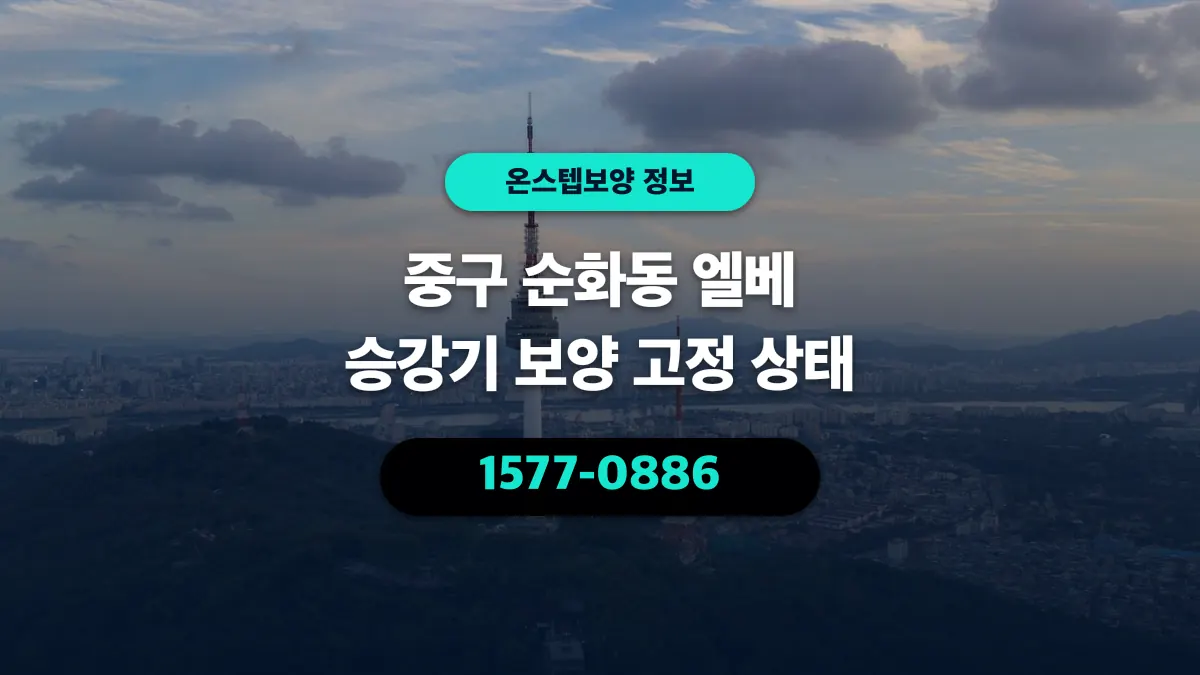 중구 순화동 엘베 승강기 보양 고정 상태 - 온스텝보양
