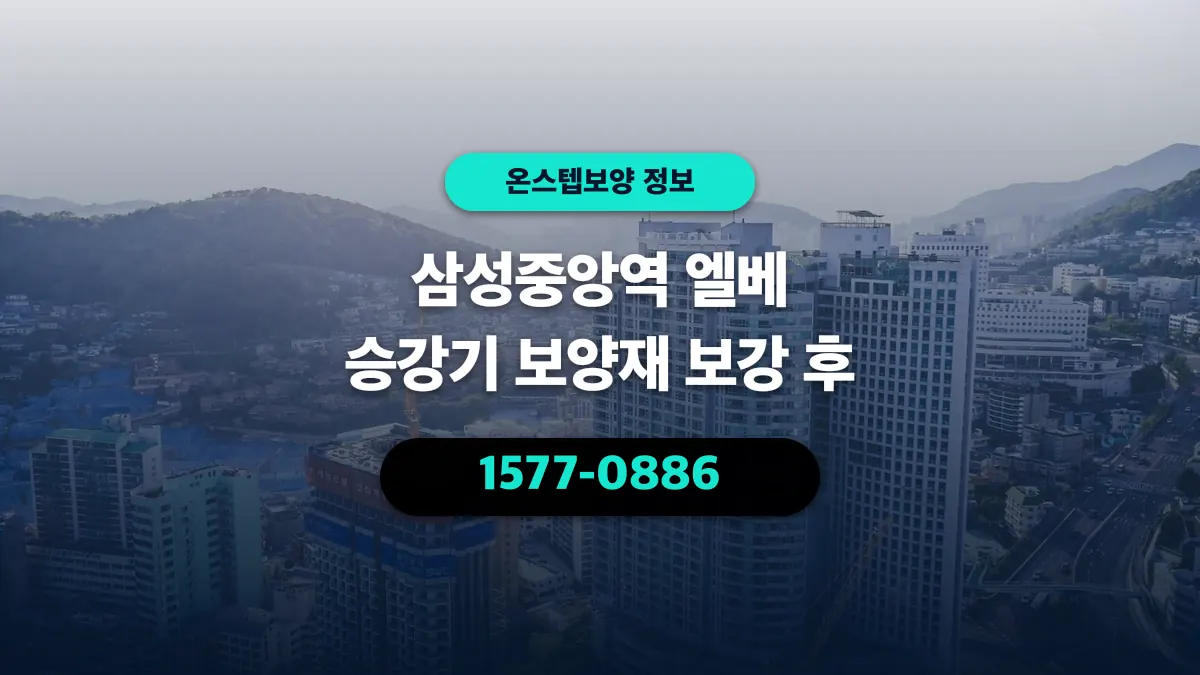 삼성중앙역 엘베 승강기 보양재 보강 후 - 온스텝보양