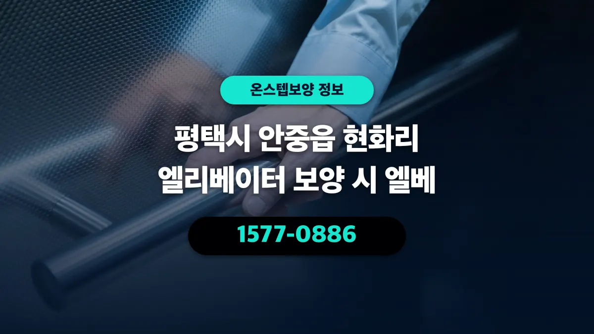 평택시 안중읍 현화리 엘리베이터 보양 시 엘베 - 온스텝보양