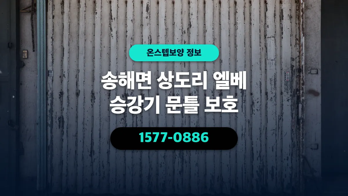 송해면 상도리 엘베 승강기 문틀 보호 - 온스텝보양