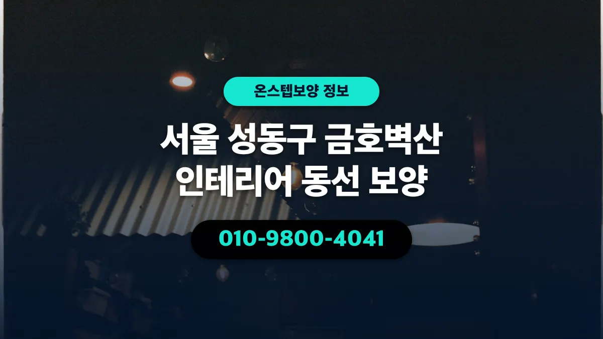 서울 성동구 금호벽산 인테리어 동선 보양 - 온스텝보양