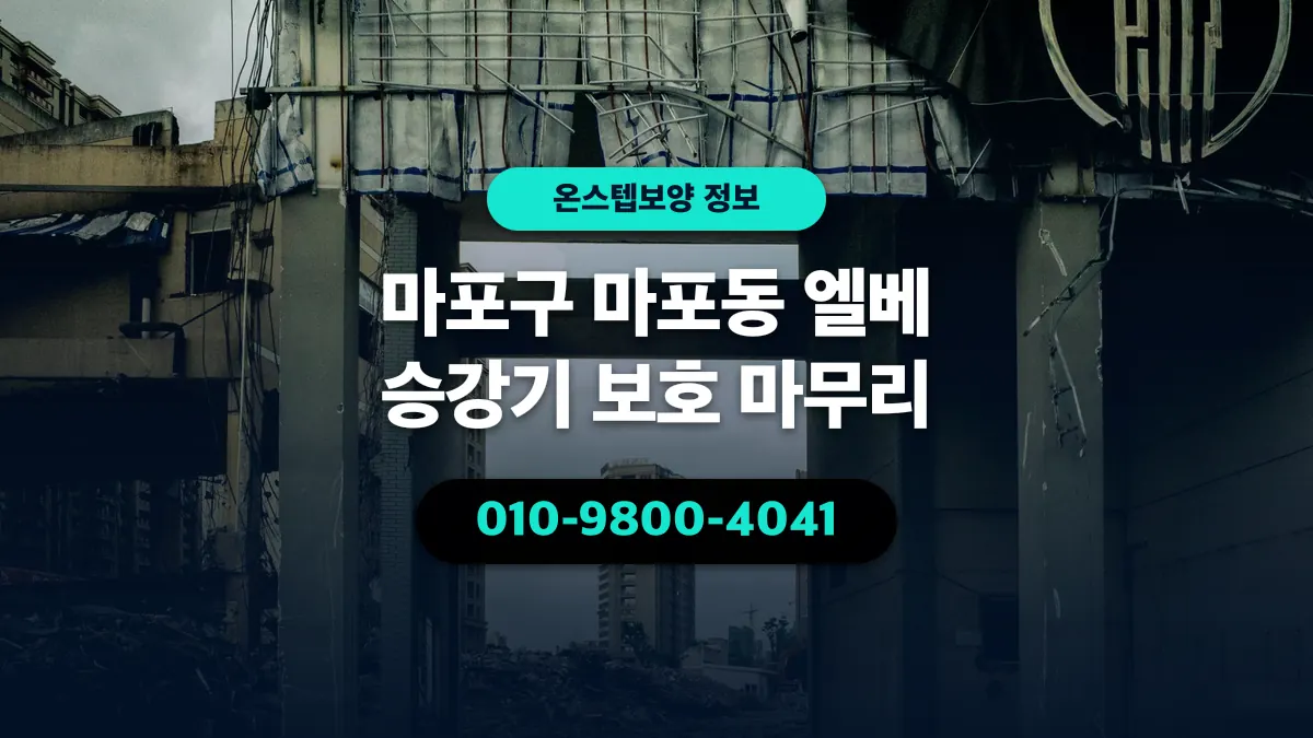 마포구 마포동 엘베 승강기 보호 마무리 - 온스텝보양